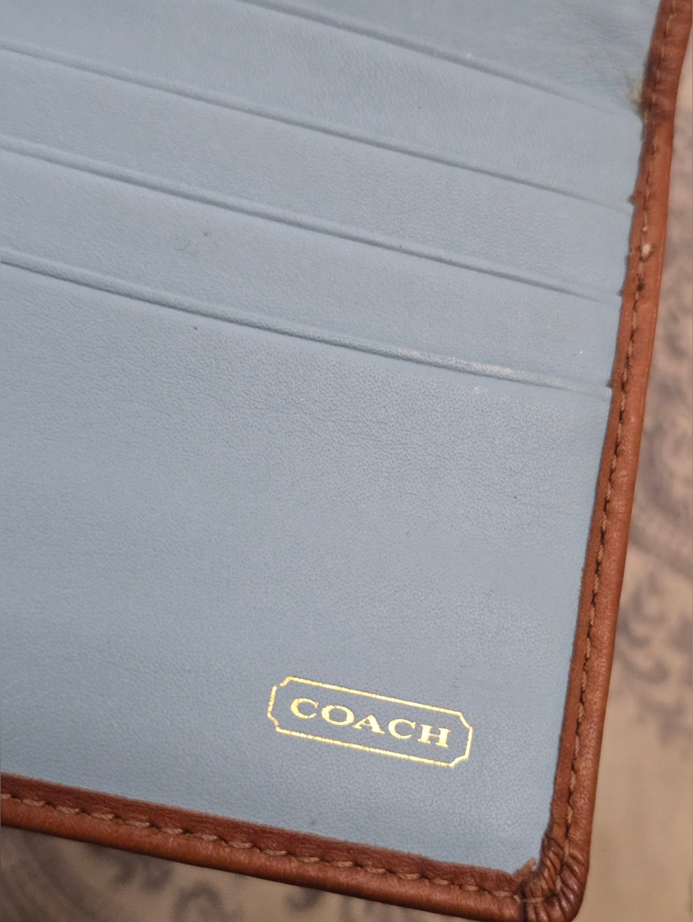 Coach Est.1941 Vintage Legacy Turnlock Wallet Btown With Light Blue - Picture 12 of 14